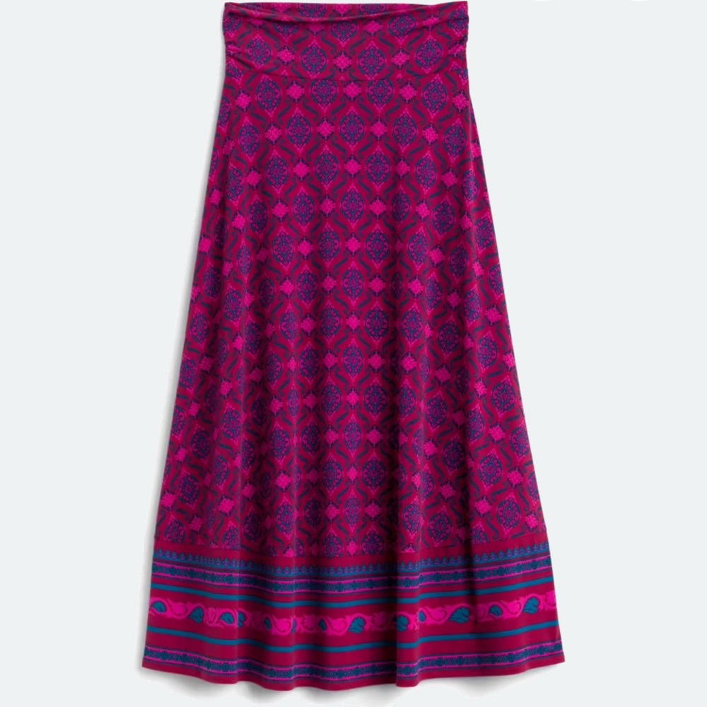 Pink Maxi Skirt with Geometric Pattern
